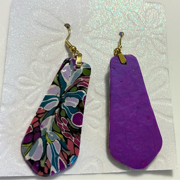 Colorful Abstract Earrings - Picture 3 of 3
